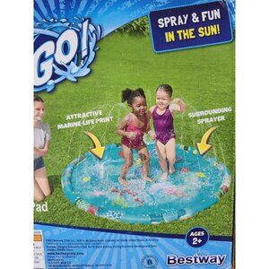 Bestway H2O GO Sprinkler Splash Pad Marine Life Wading Pool 65in New